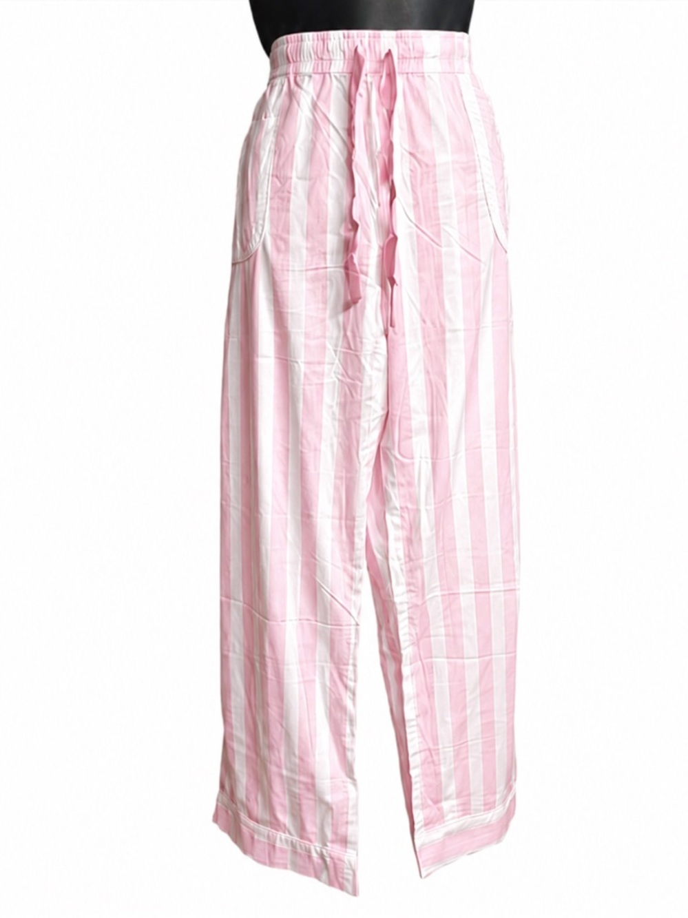 Victoria's Secret pink and white striped pajama pants large - Picture 1 of 9